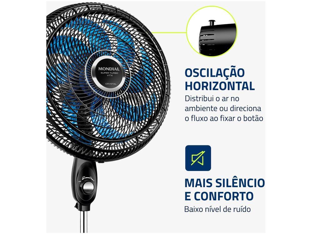 Ventilador de Coluna Mondial Super Turbo VTX-40C-Crystal 40cm 8 Pás 3 Velocidades Preto - 13