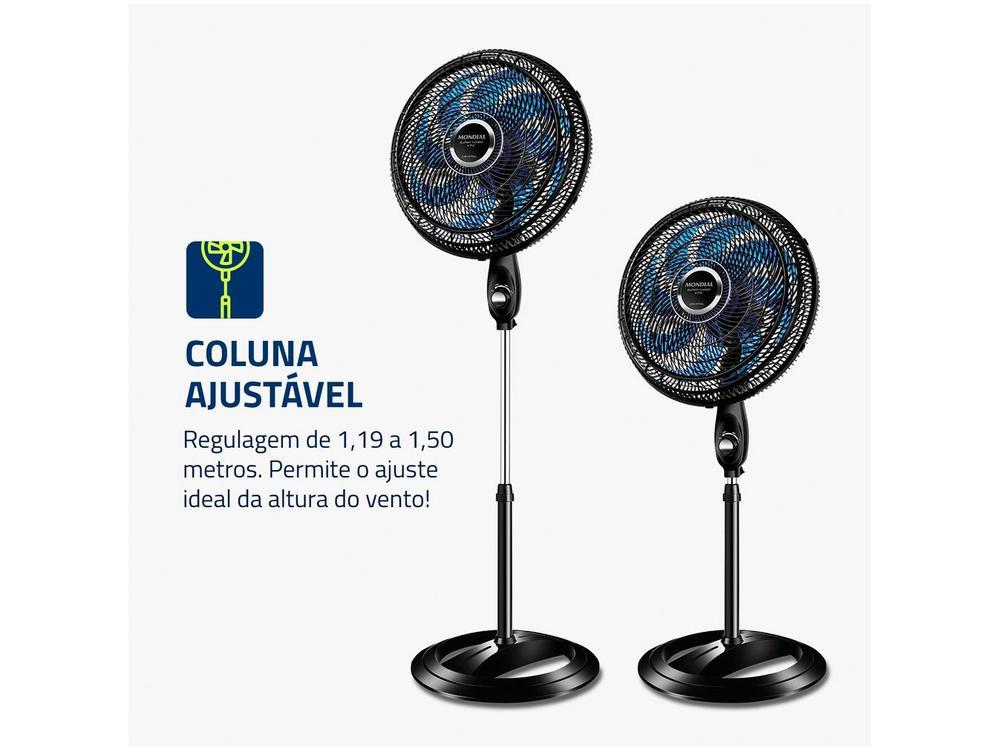Ventilador de Coluna Mondial Super Turbo VTX-40C-Crystal 40cm 8 Pás 3 Velocidades Preto - 19