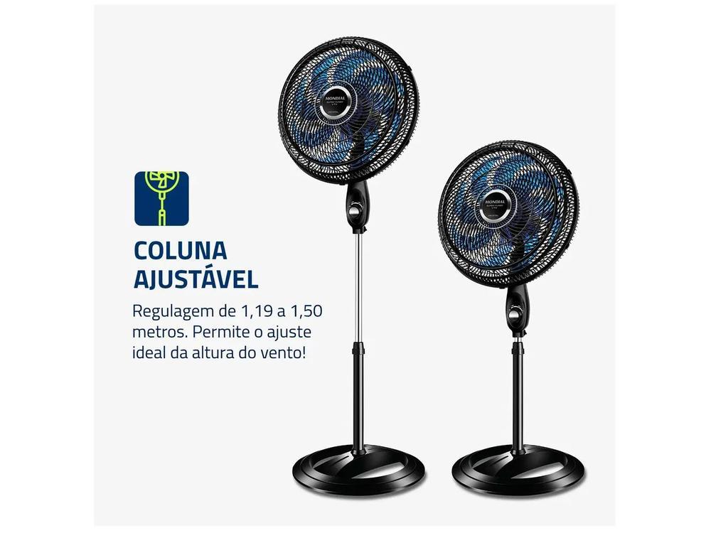 Ventilador de Coluna Mondial Super Turbo VTX-40C-Crystal 40cm 8 Pás 3 Velocidades Preto - 4