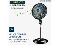 Ventilador de Coluna Mondial Super Turbo VTX-40C-Crystal 40cm 8 Pás 3 Velocidades Preto - 10
