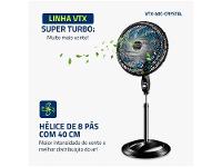 Ventilador de Coluna Mondial Super Turbo VTX-40C-Crystal 40cm 8 Pás 3 Velocidades Preto - 18