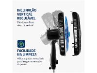 Ventilador de Coluna Mondial Super Turbo VTX-40C-Crystal 40cm 8 Pás 3 Velocidades Preto - 20