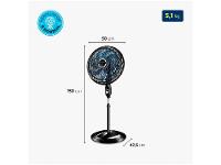 Ventilador de Coluna Mondial Super Turbo VTX-40C-Crystal 40cm 8 Pás 3 Velocidades Preto - 23
