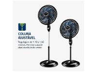 Ventilador de Coluna Mondial Super Turbo VTX-40C-Crystal 40cm 8 Pás 3 Velocidades Preto