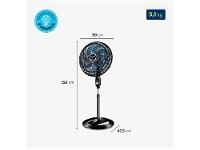 Ventilador de Coluna Mondial Super Turbo VTX-40C-Crystal 40cm 8 Pás 3 Velocidades Preto - 8