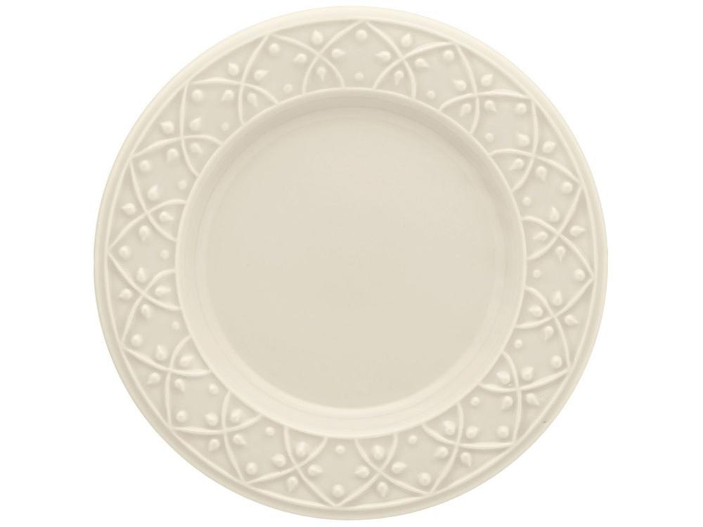 Aparelho de Jantar Chá 20 Peças Oxford Redondo Cerâmica Off White Marfim - 12