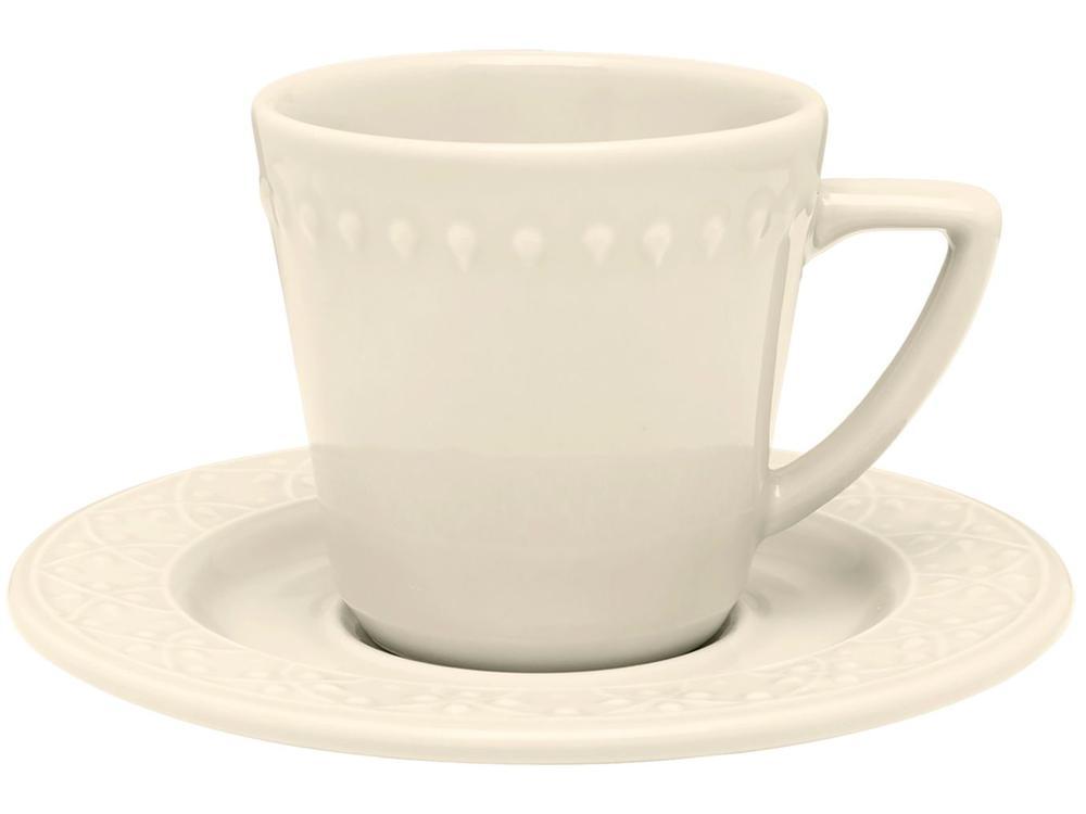 Aparelho de Jantar Chá 20 Peças Oxford Redondo Cerâmica Off White Marfim - 13