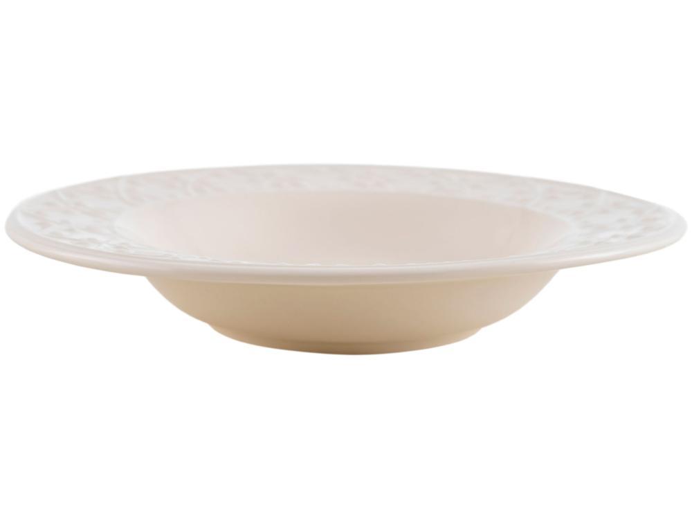 Aparelho de Jantar Chá 20 Peças Oxford Redondo Cerâmica Off White Marfim - 5