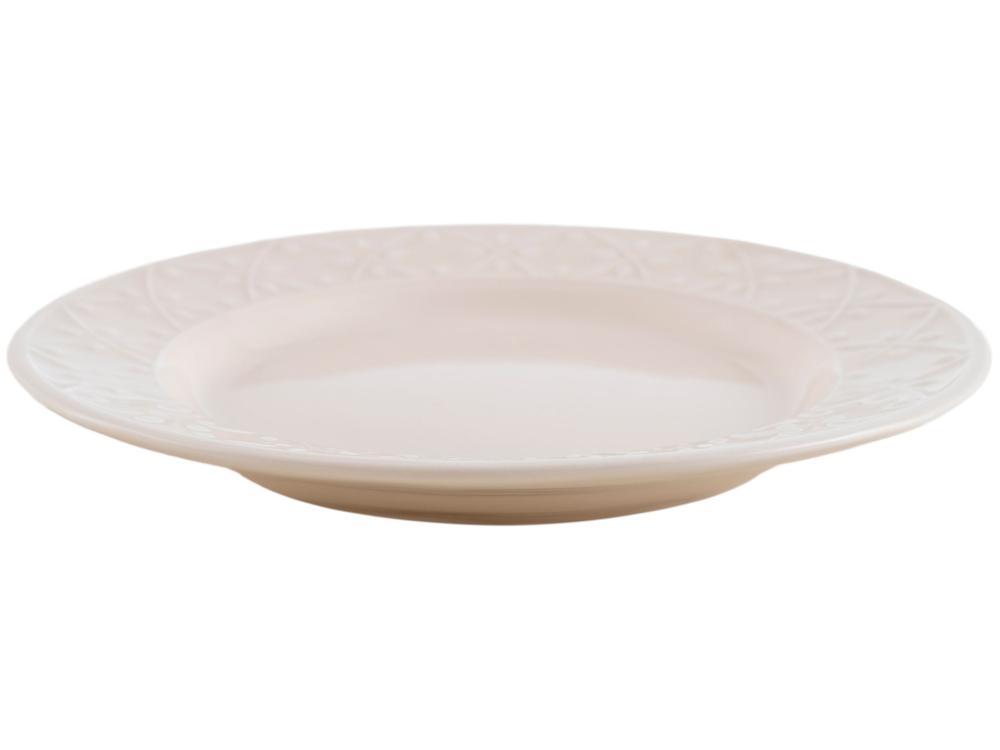 Aparelho de Jantar Chá 20 Peças Oxford Redondo Cerâmica Off White Marfim - 6