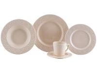Aparelho de Jantar Chá 20 Peças Oxford Redondo Cerâmica Off White Marfim - 2