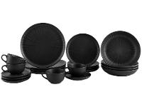Aparelho de Jantar Chá 20 Peças Oxford Redondo Cerâmica Preta Onix - 1