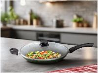 Frigideira Antiaderente Panelux com Tampa de Alumínio Maximum Stone Verde 32cm - 2