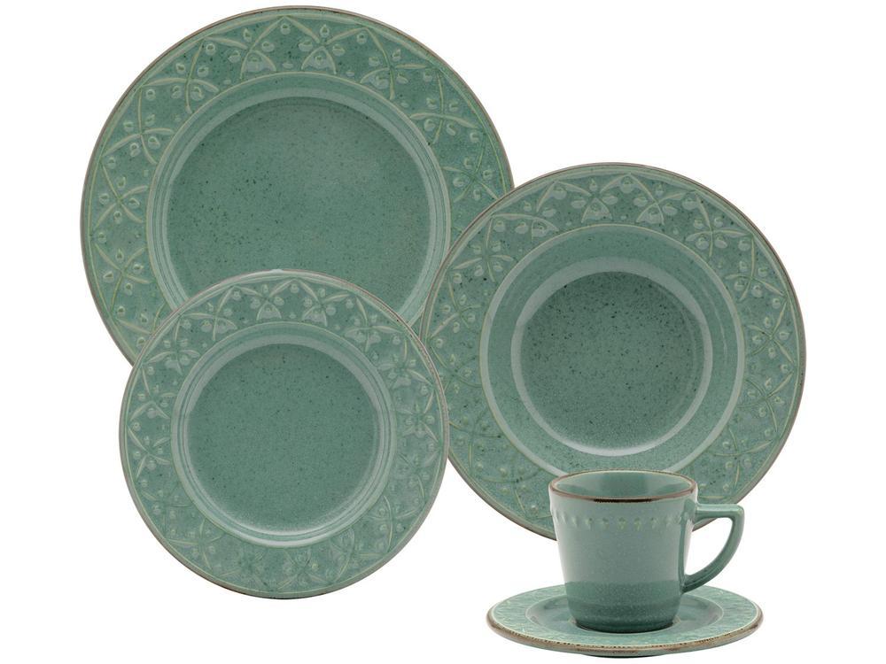Aparelho de Jantar Chá 20 Peças Oxford Redondo Cerâmica Verde Malaquita - 15