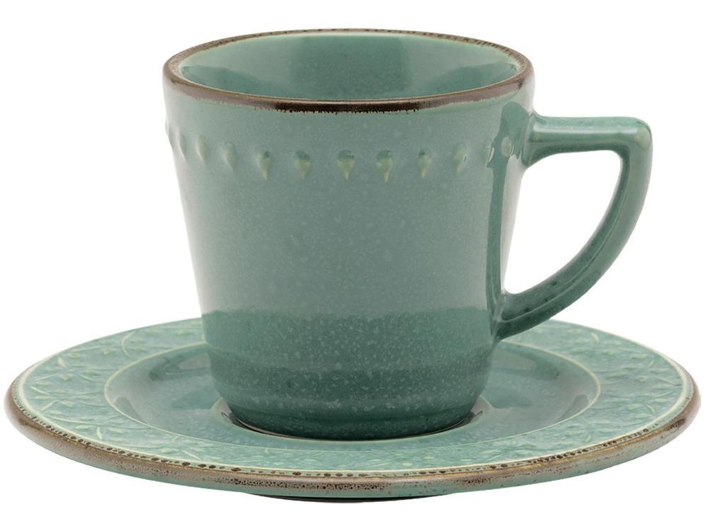 Aparelho de Jantar Chá 20 Peças Oxford Redondo Cerâmica Verde Malaquita - 12