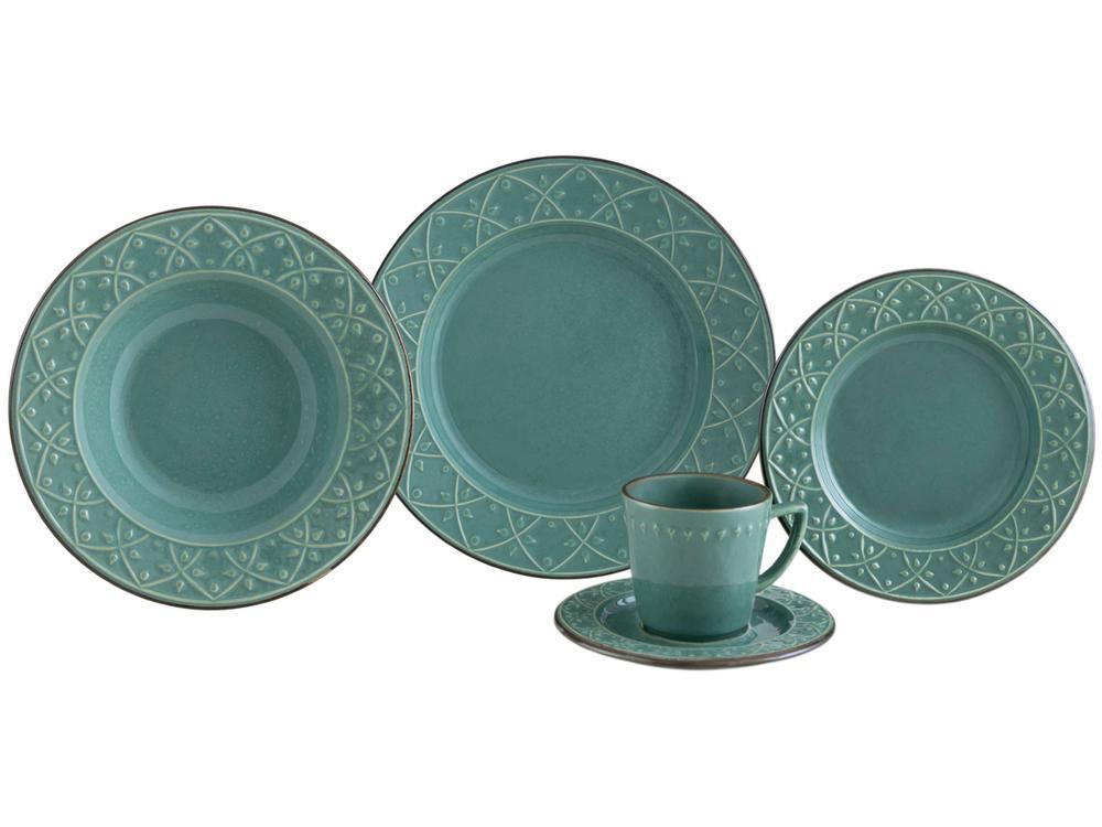 Aparelho de Jantar Chá 20 Peças Oxford Redondo Cerâmica Verde Malaquita - 3