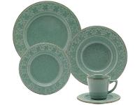 Aparelho de Jantar Chá 20 Peças Oxford Redondo Cerâmica Verde Malaquita - 15