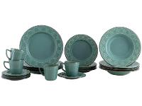 Aparelho de Jantar Chá 20 Peças Oxford Redondo Cerâmica Verde Malaquita - 1