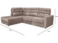 Sofá Canto + 2 lugares Retrátil Reclinável Veludo Phormatta Pacific - 7