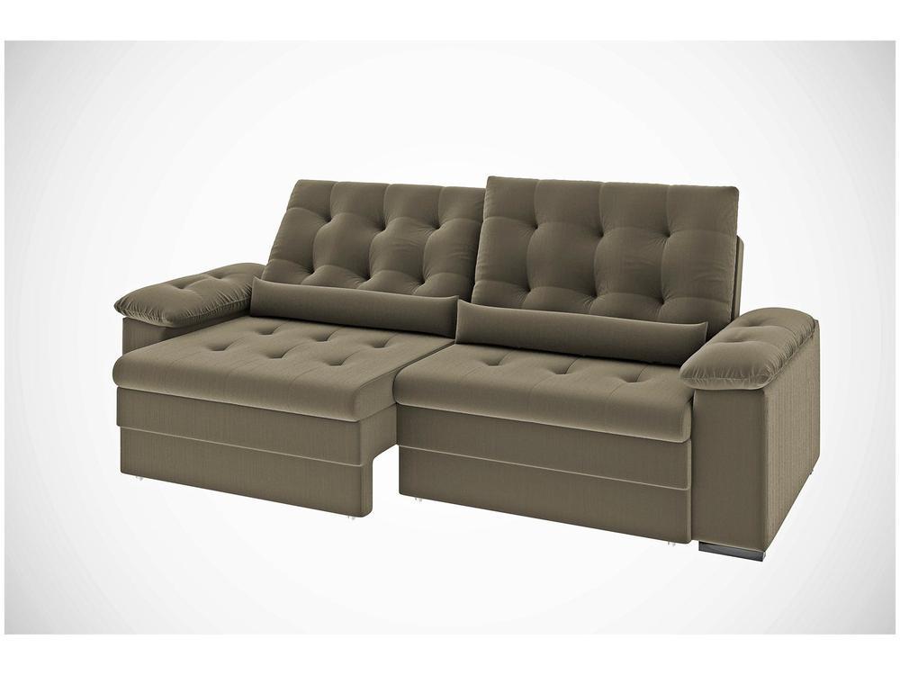 Sofá 3 Lugares Retrátil Reclinável Suede Phormatta Colômbia SMP - 15