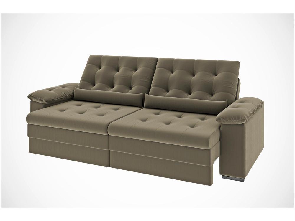 Sofá 3 Lugares Retrátil Reclinável Suede Phormatta Colômbia SMP - 10