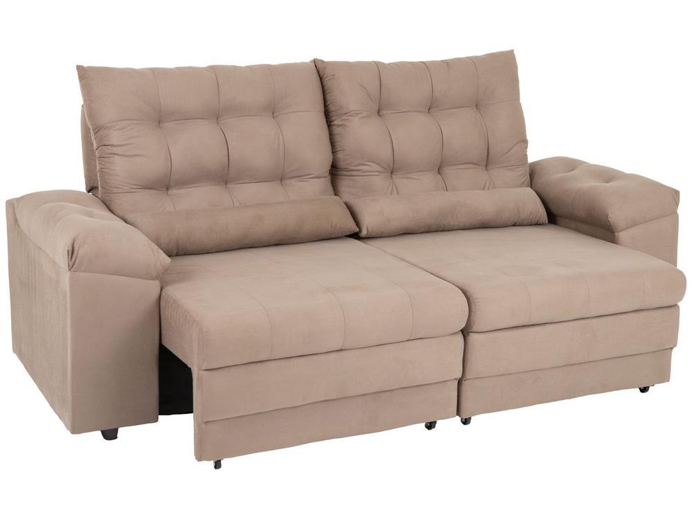 Sofá 3 Lugares Retrátil Reclinável Suede Phormatta Colômbia SMP - 4
