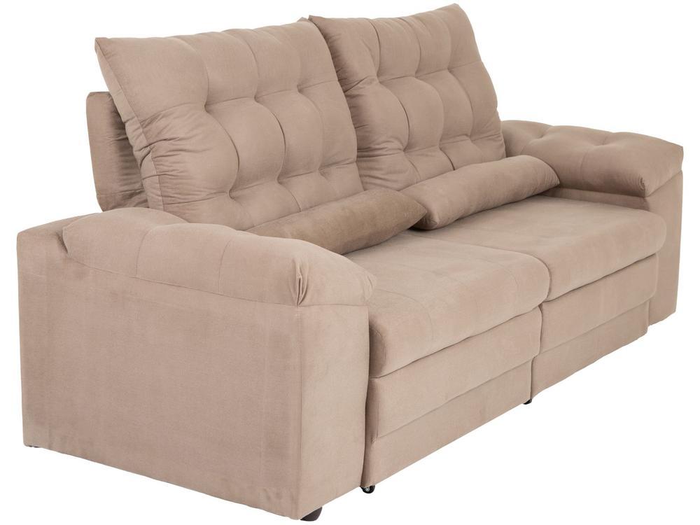 Sofá 3 Lugares Retrátil Reclinável Suede Phormatta Colômbia SMP - 7