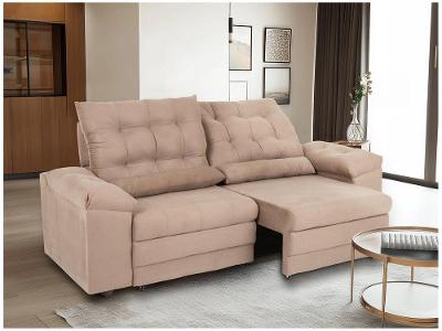 Sofá 3 Lugares Retrátil Reclinável Suede Phormatta Colômbia SMP