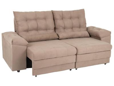 Sofá 3 Lugares Retrátil Reclinável Suede Phormatta Colômbia SMP