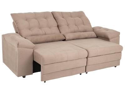 Sofá 3 Lugares Retrátil Reclinável Suede Phormatta Colômbia SMP
