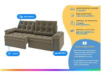 Sofá 3 Lugares Retrátil Reclinável Suede Phormatta Colômbia SMP - 14
