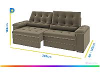 Conjunto de Sofás 2 e 3 lugares Retrátil Reclinável Suede Phormatta Colômbia SMP - 18