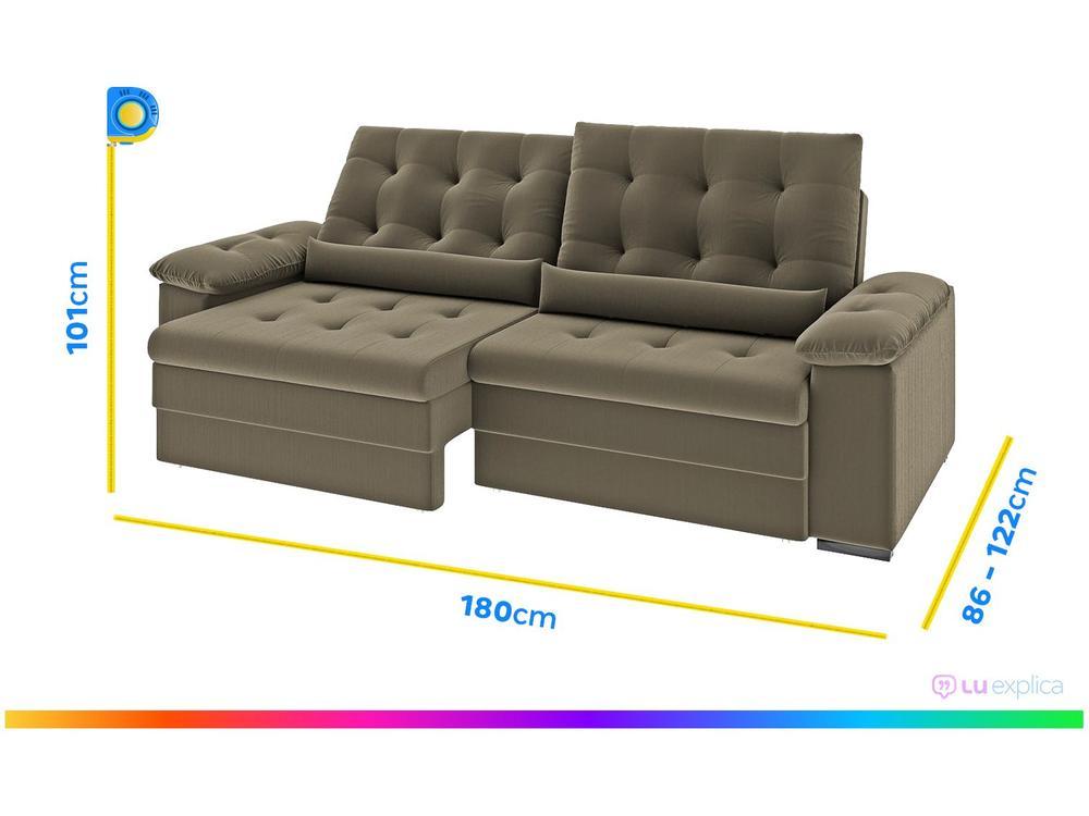 Sofá 2 Lugares Retrátil Reclinável Suede Phormatta Colômbia SMP - 12