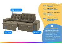 Sofá 2 Lugares Retrátil Reclinável Suede Phormatta Colômbia SMP - 10
