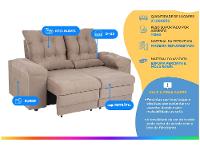 Sofá 2 Lugares Retrátil Reclinável Suede Phormatta Colômbia SMP - 2