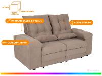 Sofá 2 Lugares Retrátil Reclinável Suede Phormatta Colômbia SMP - 3
