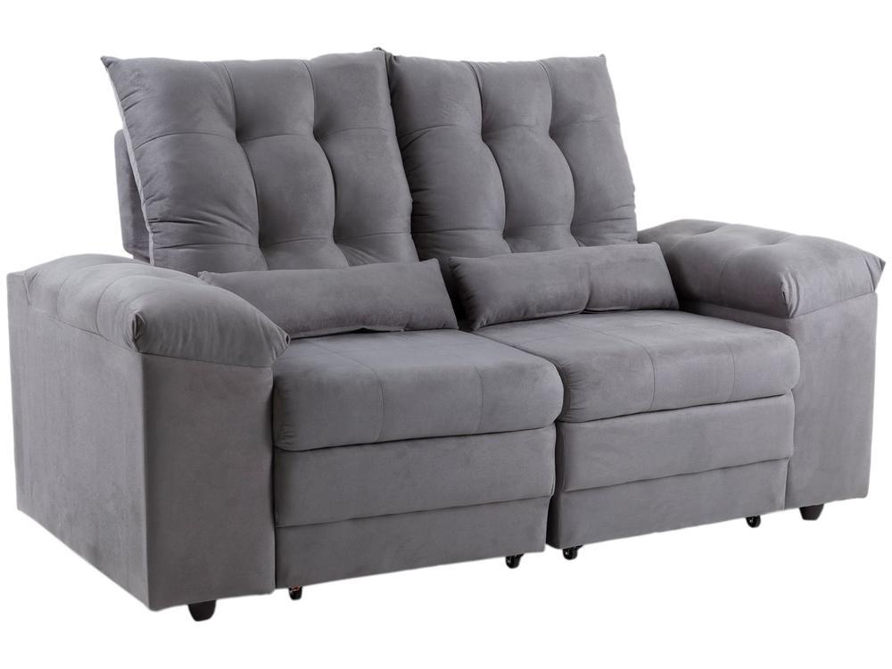 Sofá 2 e 3 Lugares Retrátil Reclinável Suede Phormatta Colômbia SMP - 8