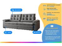 Sofá 2 e 3 Lugares Retrátil Reclinável Suede Phormatta Colômbia SMP - 10