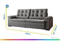 Sofá 2 e 3 Lugares Retrátil Reclinável Suede Phormatta Colômbia SMP - 13