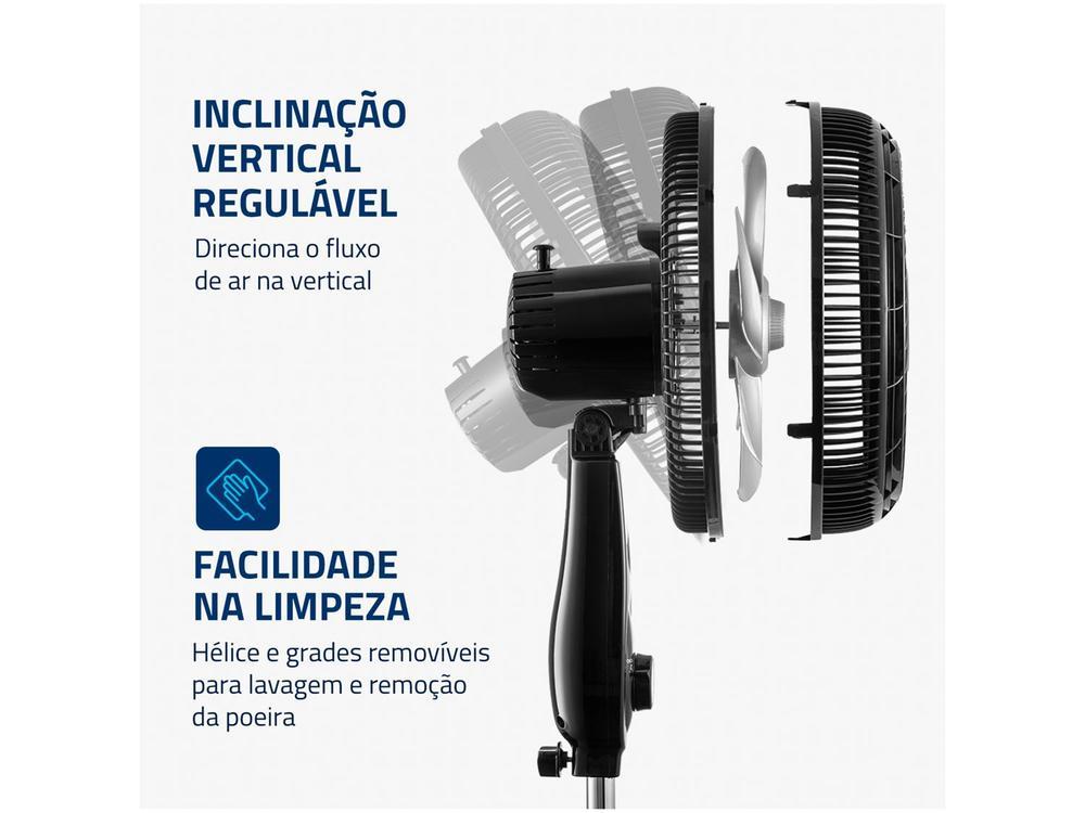 Ventilador de Coluna Mondial Turbo NVT-40C-8P-B 40cm 8 Pás 3 Velocidades Preto e Prata - 17