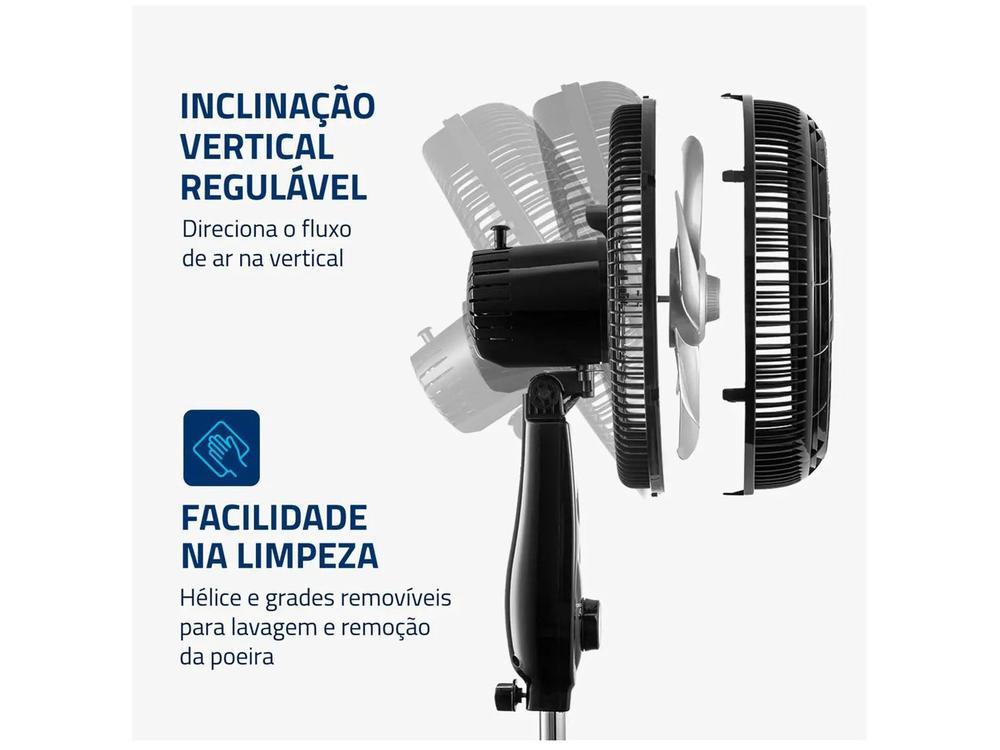 Ventilador de Coluna Mondial Turbo NVT-40C-8P-B 40cm 8 Pás 3 Velocidades Preto e Prata - 5