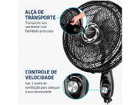 Ventilador de Coluna Mondial Turbo NVT-40C-8P-B 40cm 8 Pás 3 Velocidades Preto e Prata - 11