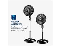 Ventilador de Coluna Mondial Turbo NVT-40C-8P-B 40cm 8 Pás 3 Velocidades Preto e Prata