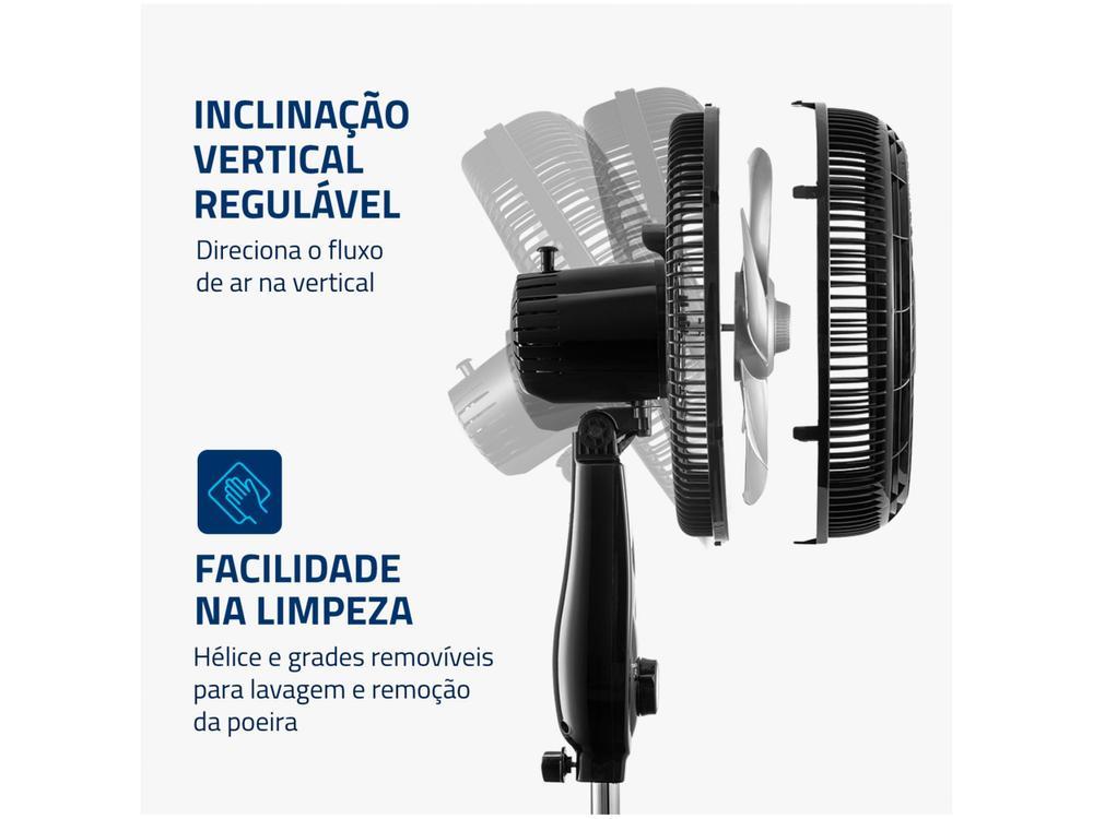 Ventilador de Coluna Mondial Turbo NVT-40C-8P-B 40cm 8 Pás 3 Velocidades Preto e Prata - 17