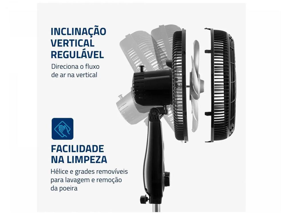 Ventilador de Coluna Mondial Turbo NVT-40C-8P-B 40cm 8 Pás 3 Velocidades Preto e Prata - 5
