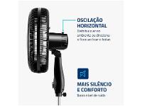 Ventilador de Coluna Mondial Turbo NVT-40C-8P-B 40cm 8 Pás 3 Velocidades Preto e Prata - 10