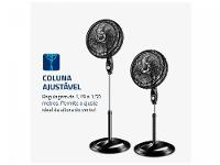 Ventilador de Coluna Mondial Turbo NVT-40C-8P-B 40cm 8 Pás 3 Velocidades Preto e Prata