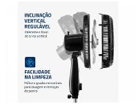 Ventilador de Coluna Mondial Turbo NVT-40C-8P-B 40cm 8 Pás 3 Velocidades Preto e Prata - 5