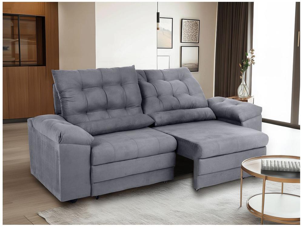 Sofá 3 Lugares Retrátil Reclinável Suede Phormatta Colômbia SMP - 1