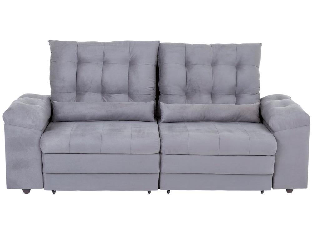 Sofá 3 Lugares Retrátil Reclinável Suede Phormatta Colômbia SMP - 5