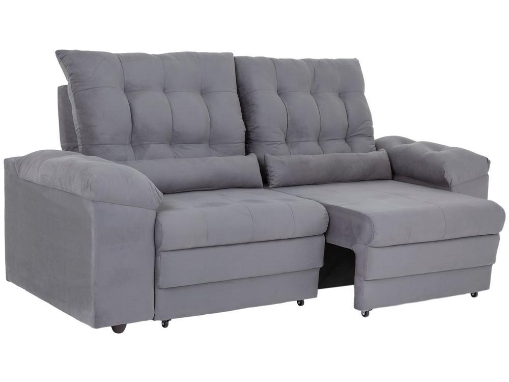 Sofá 3 Lugares Retrátil Reclinável Suede Phormatta Colômbia SMP - 6